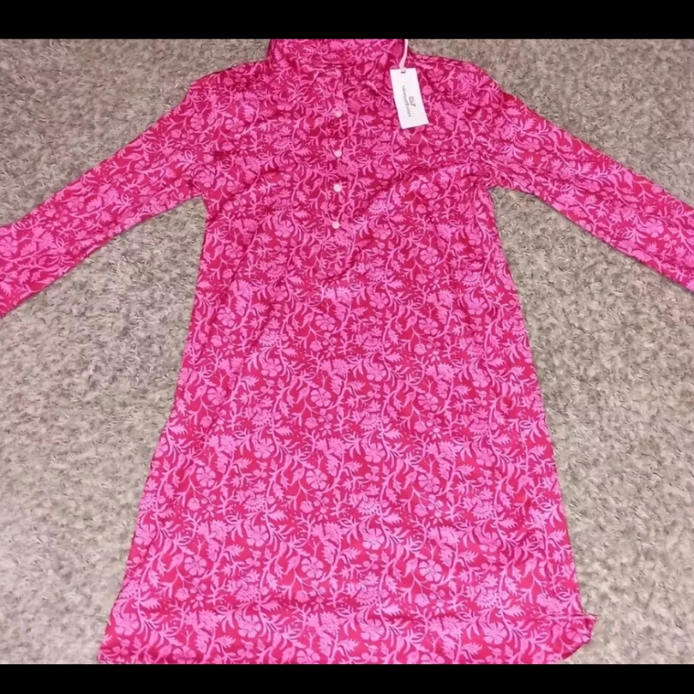 Womens Vineyard Vines Shirt Dress Sz Small Sankaty Margo Floral Design U…